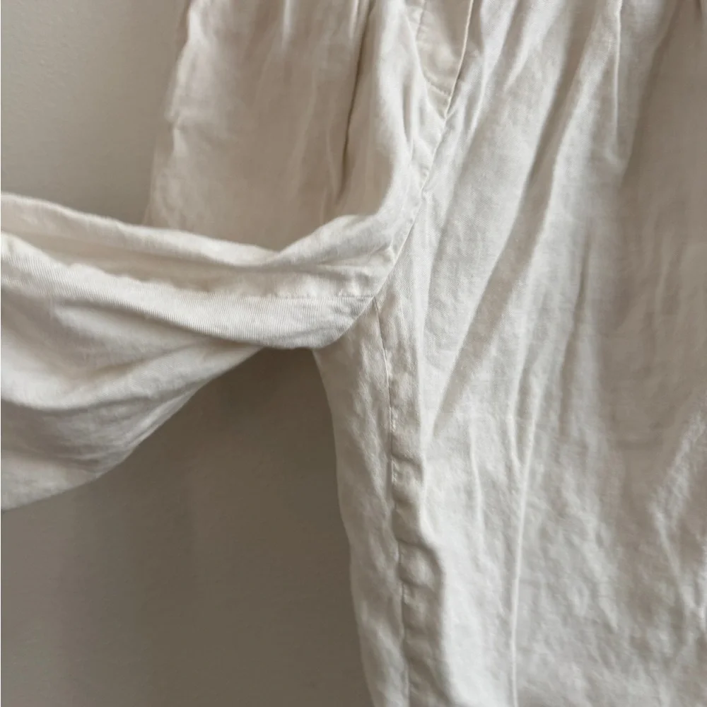 Aritzia Babaton White Linen Blend Pants